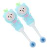 UTHCLO 2pcs Soft Bristle Children Toothbrushes Blue Rounded Head Manual Kids Teeth Brush for Toddlers Aged 0-9 with Cartoon Bear Design view 1