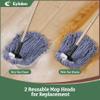 Eyliden String Mop With 2 Reusable Heads, Non-Touch Replacement for Floor Cleaning, 4 Scouring Pads, Adjustable Handle, Wet and Dry Cotton for Any Surfaces, Commercial Home, Blue view 4