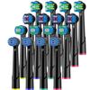 Cokfais Toothbrush Head Compatible with Braun Oral b Electric Toothbrushes, 16 Pack Brush Heads for Pro Smart ProfessionalCare Vitality Genius (16 Black, 16 Count(Pack of 1)) view 1