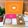 Ghasitaram Gifts Jaiccha Orange Hamper Box with Kaju Katli, Milk Cake, Flavour Raisins and Crunchy Cashews |Diwali,Holi,Valentine,Birthday,Anniversary,Gift for Her,Him,Mothers Day,Fathers Day|