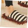 Didiseaon Chenille Floor Cleaning Slipper Cover Small Size Dark Coffee Lazy Mop Slippers Washable Dust Mop Shoe Covers for Home Floor Dusting view 4