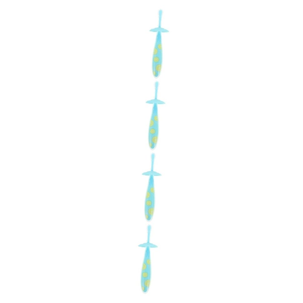 minkissy 4pcs Non-Slip Toothbrush for Boy Girl Boys and Girls Teeth Cleaner Manual Tooth Brush SkyBlue for Brushing Routine
