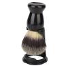 Beard Brush Holder Stand for Men, Professional Acrylic Shaving Brush Holder Support Beard Brush Shaving Tool Black (Beard Brush + Stand) view 1