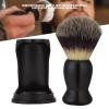Beard Brush Holder Stand for Men, Professional Acrylic Shaving Brush Holder Support Beard Brush Shaving Tool Black (Beard Brush + Stand) view 4