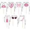24 PCS Princess Cupcake Toppers Pink Girl Cupcake Toppers Picks Handbag Glasses Bow Lipstick Tie High Heel Cake Decorations for Wedding Bridal Shower Baby Shower Birthday Party Supplies view 2