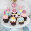 24 PCS Princess Cupcake Toppers Pink Girl Cupcake Toppers Picks Handbag Glasses Bow Lipstick Tie High Heel Cake Decorations for Wedding Bridal Shower Baby Shower Birthday Party Supplies view 4