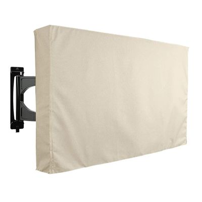 ZPFDSG Tv Cover 22 Inch to 75 Inch Outdoor TV Cover Screen Dustproof Waterproof Cover Sleeve Cover Oxford 600D Black Beige TV Box (Color : Beige, Size : 30X32inch)