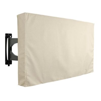 ZPFDSG Tv Cover Outdoor Tv Protective Cover Weatherproof With Bottom Cover, Suitable For 30-32 Inch Tv, With Remote Control Pocket (Color : White, Size : FOR 50-52inch TV)