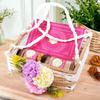 Ghasitaram Gifts Jaiccha Holi- Sweets/Holi Hampers/Thandai Jute Square Flower Basket of Gujiyas, Bhakar Wadi and Thandai view 1