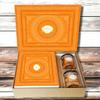 Ghasitaram Gifts Jaiccha Holi- Sweets/Holi Hampers/Thandai Ghasitaram Orange Hamper Box with Assorted Gujiyas, Crunchy Cashews and Mixed Nuts Jars view 1