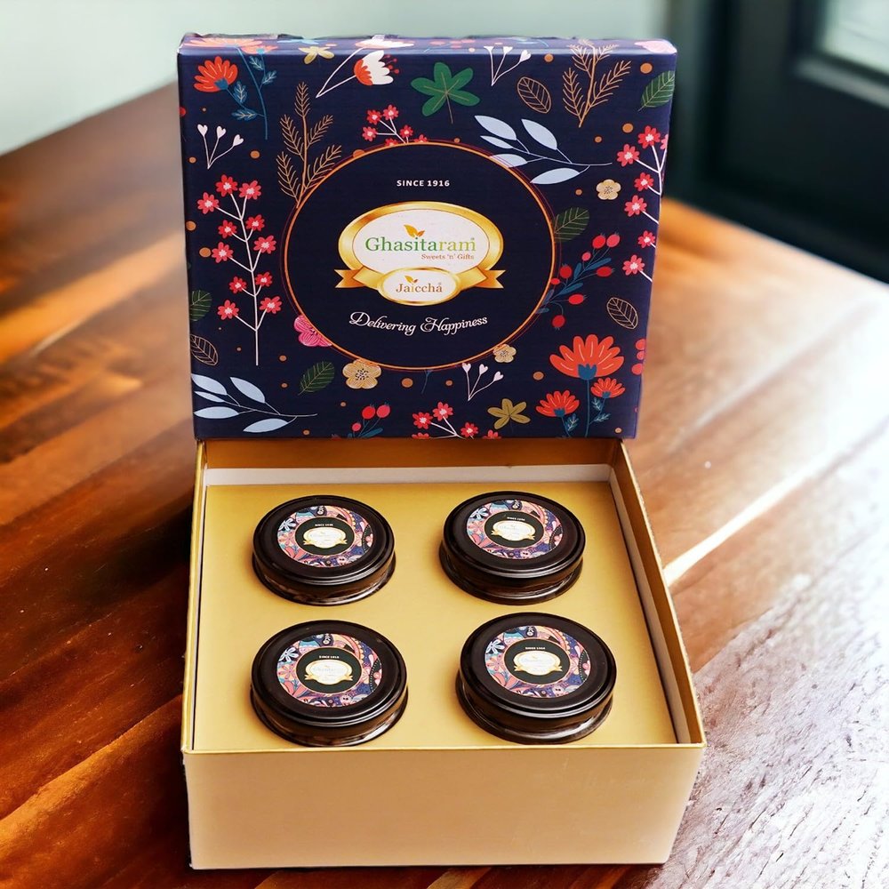 Ghasitaram Gifts Jaiccha Ghasitaram Hamper Box with Nuts and Namkeen Jars |Diwali,Holi,Valentine,Birthday,Anniversary,Gift for Her,Him,Mothers Day,Fathers Day|