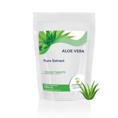 Aloe Vera Extract 6000mg Veg 250 Tablets Vegan Friendly Natural Supplement for Digestive Health & Immune Support