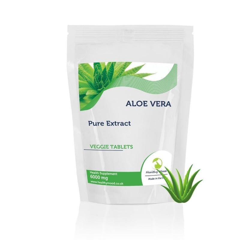 Aloe Vera Extract 6000mg Veg 250 Tablets Vegan Friendly Natural Supplement for Digestive Health & Immune Support