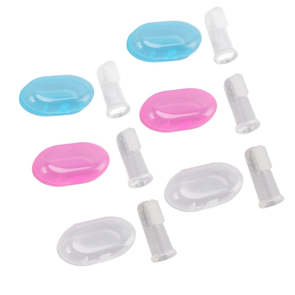 Baby Finger Toothbrush for Training Teething 6PCS Infant Finger Toothbrush Safe and Gentle Silicone Baby Toothbrush Set for Early Oral Hygiene Training