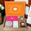 Ghasitaram Gifts Jaiccha Orange Hamper Box with Kaju Katli, Milk Cake, Choco Coated Almonds and Crunchy Cashews |Diwali,Holi,Valentine,Birthday,Anniversary,Gift for Her,Him,Mothers Day,Fathers Day| view 1