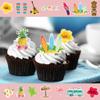28 Tropical Holiday Hawaii Edible Wafer Cupcake Toppers Cake Decoration Decor view 1