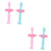 MAGICLULU 4pcs Silicone Toothbrush Manual Training Toothbrush Protective Baffle for Boy Girl Boys and Girls Soft Bristles for Oral Care and Brushing view 1