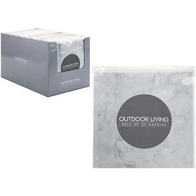Elegant 3-Ply Gray Marble Design Napkins (33cmx33cm) Pack Of 20 - Premium Quality, Soft & Durable - Perfect For Parties, Weddings & Events