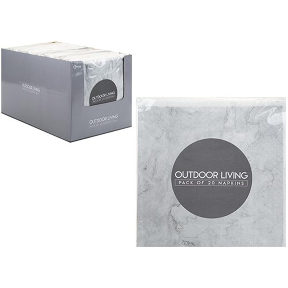 Elegant 3-Ply Gray Marble Design Napkins (33cmx33cm) Pack Of 20 - Premium Quality, Soft & Durable - Perfect For Parties, Weddings & Events