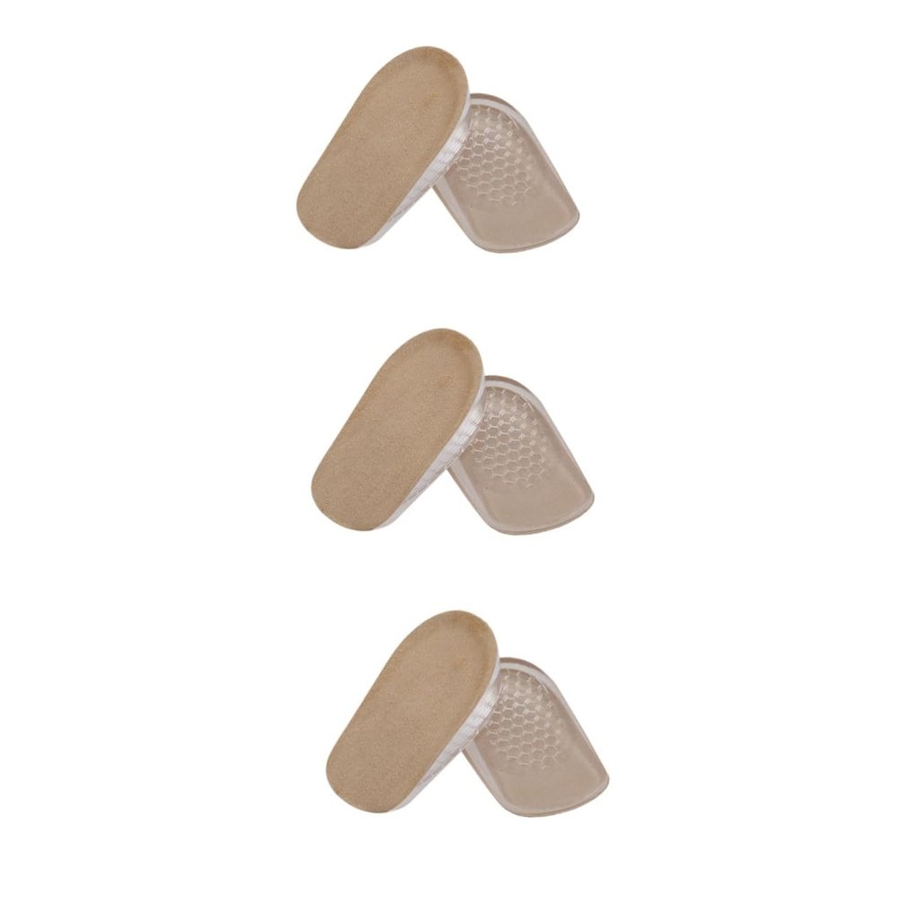 MAGICLULU 3pcs Heightening Half Insoles Invisibility Leather Inserts Forefoot Cushion Pad Cushioned Insoles for Men Shoe Pad Heelpiece Cushion S