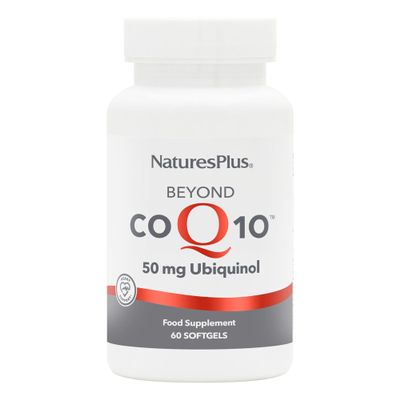 NaturesPlus Beyond CoQ10 50 mg Ubiquinol - Active, Naturally Fermented Coenzyme Q10 Supplement with UbiquiMax for Enhanced Absorption & Prolonged Action - Gluten Free, 60 Softgels