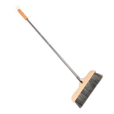 minkissy Bristle Broom for Hardwood Floors and Tile Surfaces Wooden Handle Soft Bristles for Kitchen Bathroom and Bedroom Cleaning