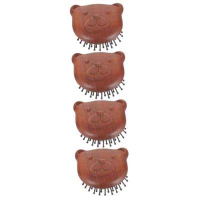 Beavorty 4pcs Wooden Scalp Massage Comb Scalp Scrubber for Shower Hair Exfoliator Shampoo Massager Convenient Hair Comb