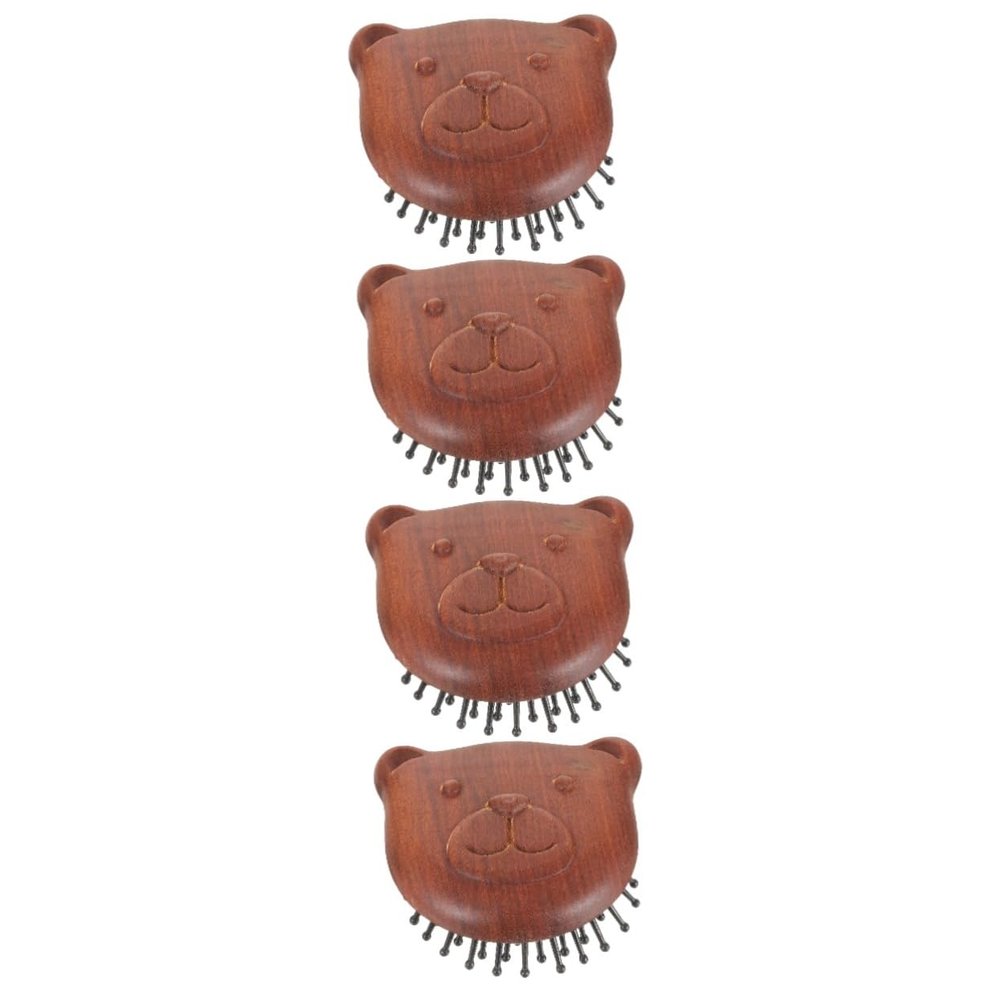 Beavorty 4pcs Wooden Scalp Massage Comb Scalp Scrubber for Shower Hair Exfoliator Shampoo Massager Convenient Hair Comb