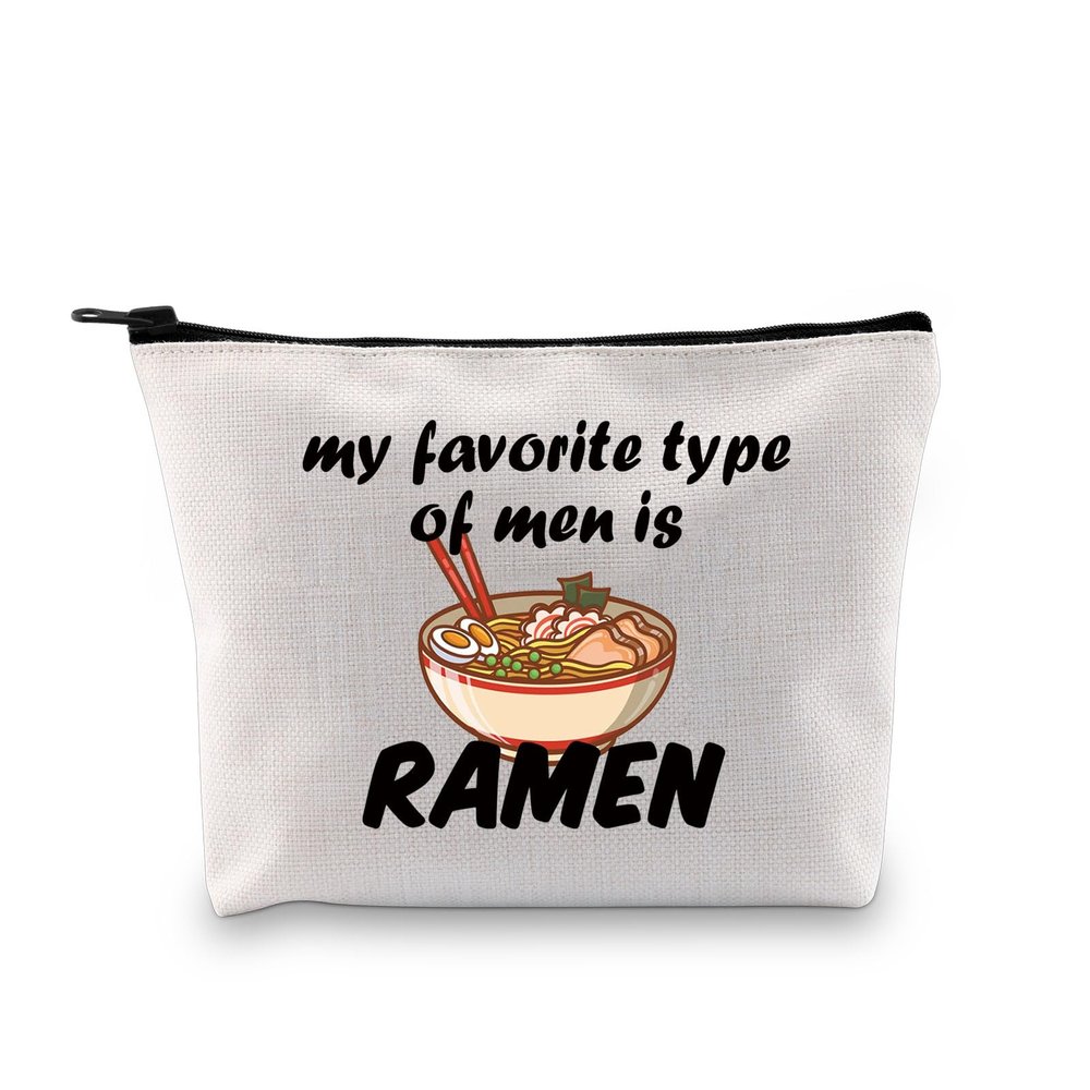 MBMSO Ramen Noodle Makeup Bag My Favorite Type of Men is Ramen Gifts for Ramen Noodle Lovers Ramen Print Bag Ramen Foodie Gift, Ramen bag, M, Makeup Cosmetic Bag