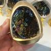 Natural Crystal Natural Rainbow Bismuth Ore Egg Quartz Crystal geode Mineral Specimen 1pc Gift view 1