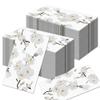 100Pcs White Flowers Paper Guest Napkins Disposable Dinner Napkins,Party Napkins Guest Towels Wedding Napkins for Kitchen,Birthday Party view 1