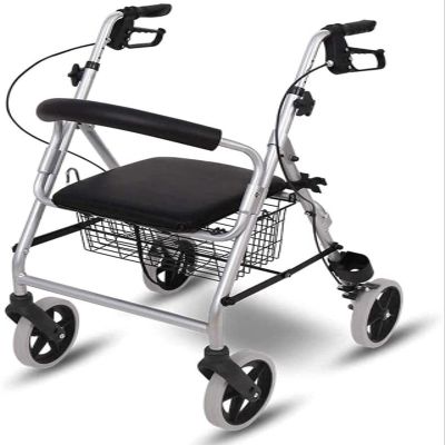 BHANAY Rollator Walker Walker with Seat and Wheels, Collapsible Portable Shopping Cart for Seniors, Walker with Large Capacity Storage Basket Yearn for