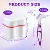 2 PCS Denture Bath Cases Set, 2 Denture Storage Case & 2 Cleaning Brushes, Dental False Teeth Holder, Plastic Denture Retainer Box, Double Layer False Teeth Bath Cup with Strainer Basket view 2