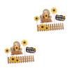 Abaodam 50pcs Sunflower Cake Topper for Decoration Flower Cake Picks for Wedding Party Cupcake Decor view 1