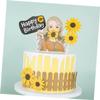 Abaodam 50pcs Sunflower Cake Topper for Decoration Flower Cake Picks for Wedding Party Cupcake Decor view 3