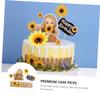 Abaodam 50pcs Sunflower Cake Topper for Decoration Flower Cake Picks for Wedding Party Cupcake Decor view 4