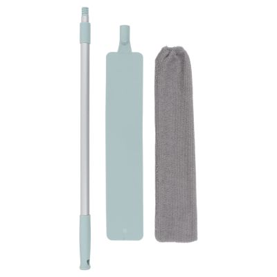 Gavigain Dust Brush, Aluminum Rod Long Handle 55in Extendable Elastic Opening Washable Long Flat Outline Microfiber Hand Duster
