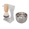 3 Piece Shaving Brush Set for Men Acrylic Brush Holder Bubble Cup Nylon Bristle Brush Set view 2