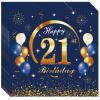 20P Navy Blue Gold 21st Birthday Paper Serviettes Napkins,Boys Happy 21st Birthday Party Napkins Disposable,Birthday Serviettes Tissue Beverage Luncheon Decorative Paper Napkin for 21st Boy,Him Party view 1