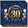 20P Navy Blue Gold 30th Birthday Paper Serviettes Napkins,Boys Happy 30th Birthday Party Napkins Disposable,Birthday Serviettes Tissue Beverage Luncheon Decorative Paper Napkin for 30th Boy,Him Party view 1