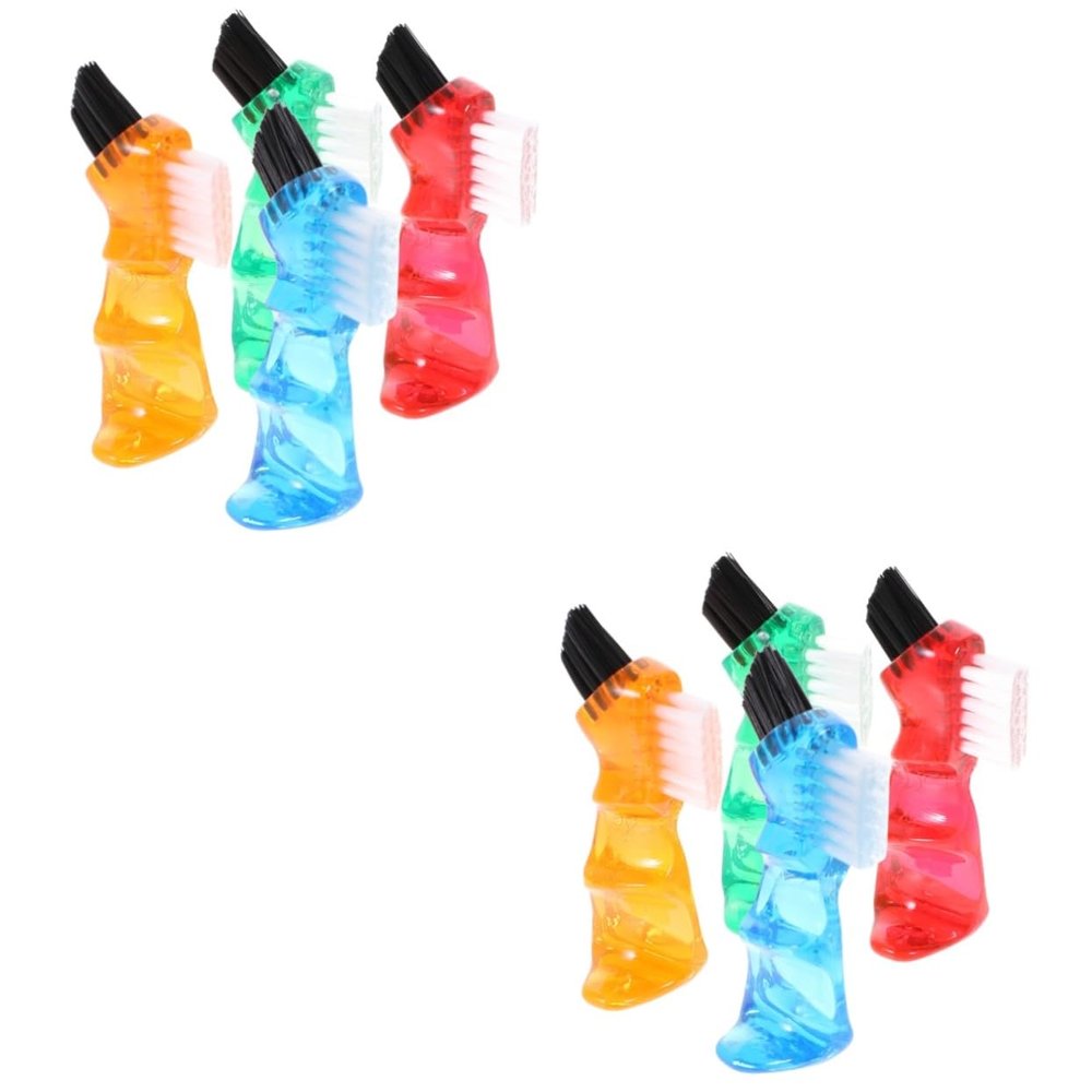 FOMIYES 8pcs Double-Head Denture Brush Toothbrush Multi Functional Small Creative Personal Denture Cleaning Tool for Home Use for Oral Care and Mini Travel Kits