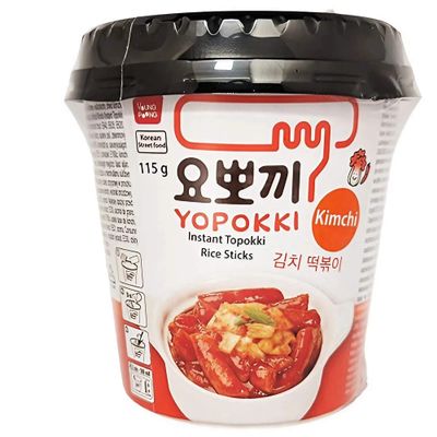 Yopokki Instant Kimchi Topokki Rice Cakes Pack of 6 (6 x 115 g)