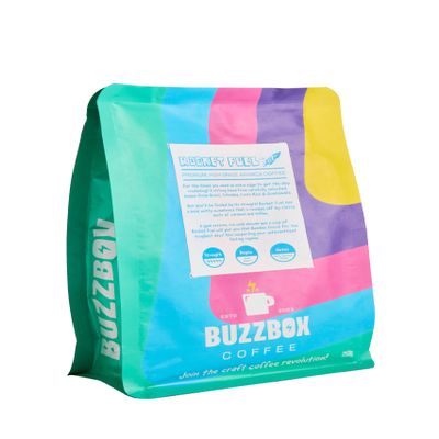 Buzzbox Coffee Beans, 250g  Rocket Fuel Blend of Dark Roast speciality whole Coffee Beans from South America. 100% Arabica Coffee Beans