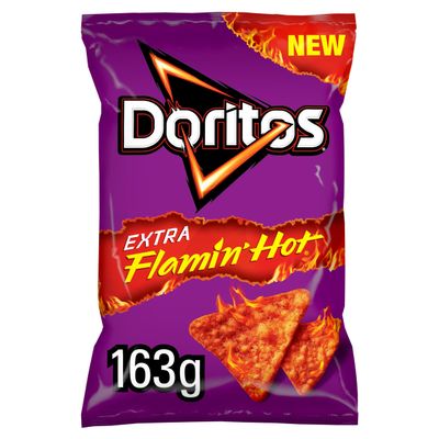 Doritos enhanced Flamin' Hot Sharing Bag Crisps 9x163g