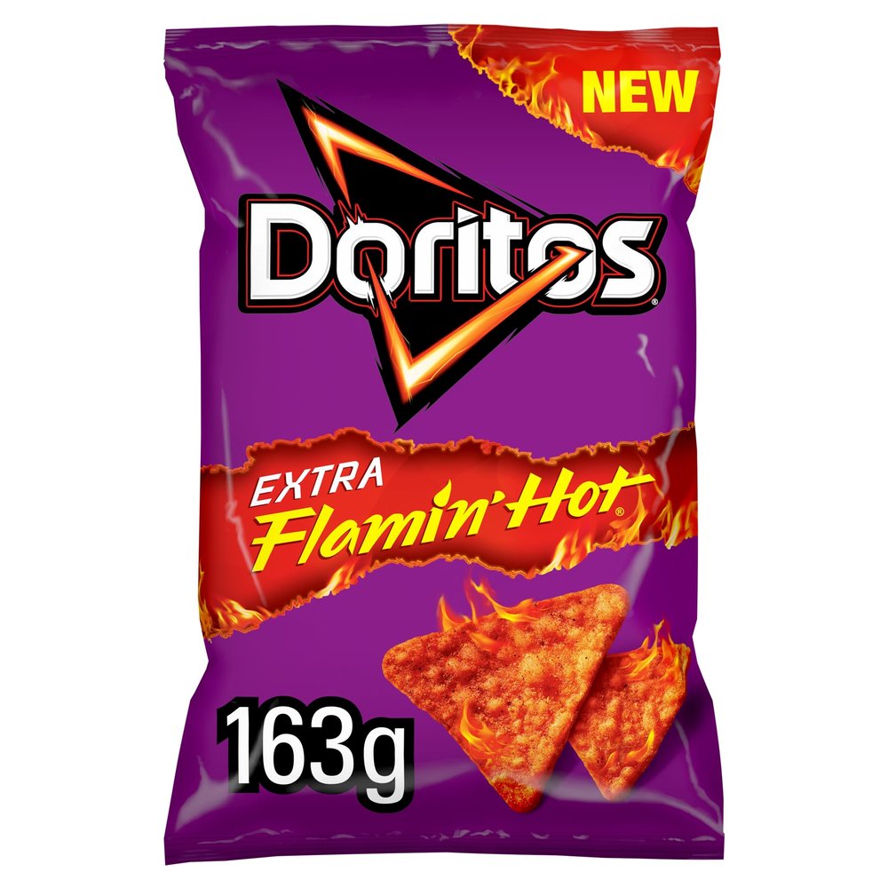 Doritos enhanced Flamin' Hot Sharing Bag Crisps 9x163g
