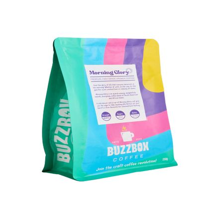 Buzzbox Coffee Beans, 250g  AWARD WINNING - Morning Glory Blend of two Medium Roast Speciality Single Origin whole Coffee Beans from Africa & South American