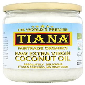 Raw Extra Virgin Coconut Oil 500ml (Pack of 2)  Organic, First Cold-Pressed & Unrefined  Pure Coconut Oil for Cooking, Skin & Hair  Vegan, Keto & Fairtrade  TIANA