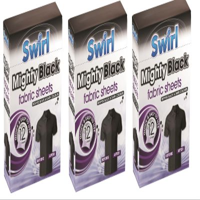 Revives Mighty Black Fabric Dye Sheets - Restore Black and Dark Colors - Pack of 12 by Swirl (3)