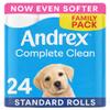 Andrex Complete Clean Toilet Roll 24 Rolls (Previously Andrex Classic Clean Toilet Tissue) Unbeatable Toilet Paper with Unique 3D Wave, FSC Certified view 1