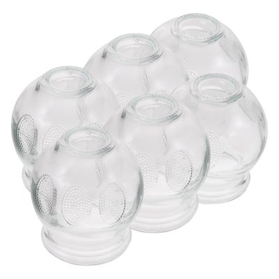 Beavorty 6pcs Glass Suction Cups Cupping Set Massage Cups Strong Adsorption Theracup Made from Glass